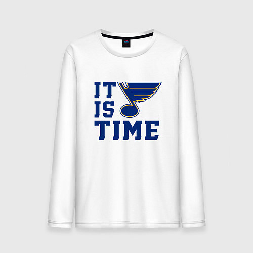 Мужской лонгслив It is St Louis Blues time Сент Луис Блюз / Белый – фото 1