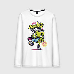 Лонгслив хлопковый мужской Diet Zombie Pop Sugar free Pop art, цвет: белый