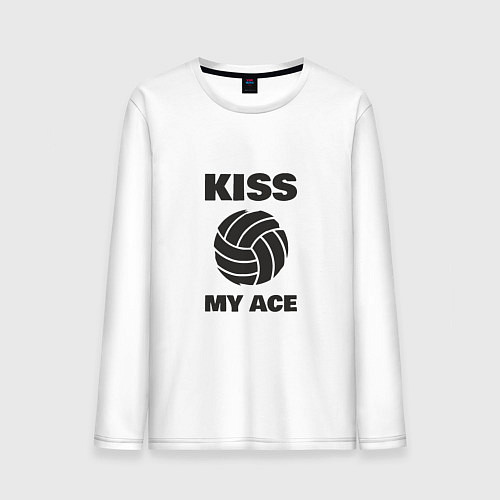 Мужской лонгслив Volleyball - Kiss My Ace / Белый – фото 1