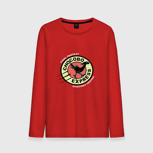 Мужской лонгслив Чокобо экспресс / Красный – фото 1