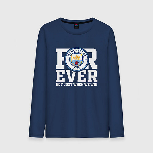 Мужской лонгслив Manchester City FOREVER NOT JUST WHEN WE WIN Манче / Тёмно-синий – фото 1