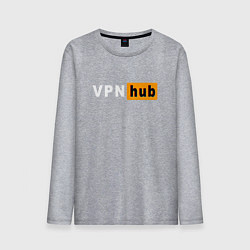 Лонгслив хлопковый мужской VPNHUB ДЛЯ ВЗРОСЛЫХ, цвет: меланж