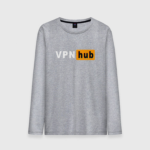 Мужской лонгслив VPNHUB ДЛЯ ВЗРОСЛЫХ / Меланж – фото 1