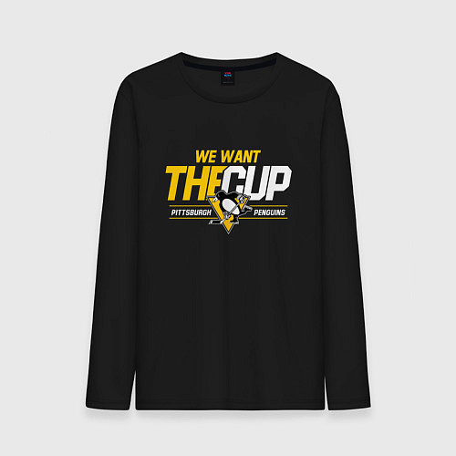 Мужской лонгслив Pittsburgh Penguins we want the cup Питтсбург Пинг / Черный – фото 1