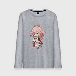 Мужской лонгслив Чиби лисичка Яэ Мико