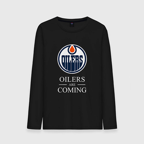 Мужской лонгслив Edmonton Oilers are coming Эдмонтон Ойлерз / Черный – фото 1