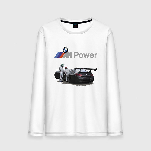 Мужской лонгслив BMW Motorsport M Power Racing Team / Белый – фото 1