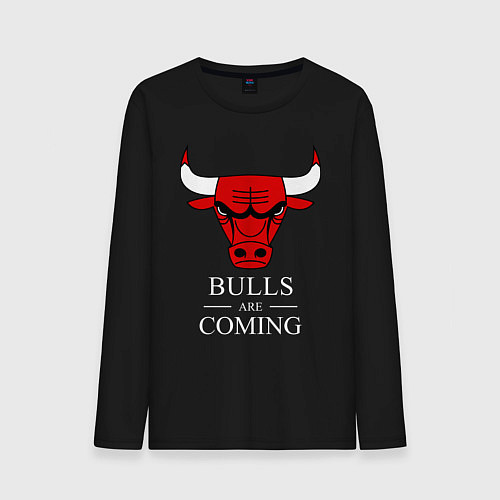 Мужской лонгслив Chicago Bulls are coming Чикаго Буллз / Черный – фото 1