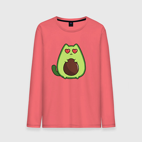 Мужской лонгслив Avo cat o влюбился / Коралловый – фото 1
