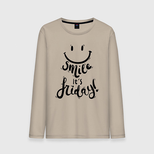 Мужской лонгслив Улыбнись, сегодня пятница! / Миндальный – фото 1