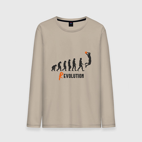 Мужской лонгслив Баскетбольная революция / Миндальный – фото 1