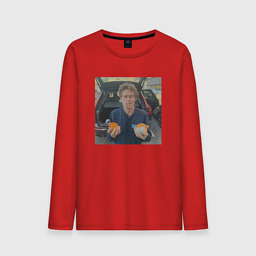 Мужской лонгслив Уиллем дефо и апельсины / Красный – фото 1