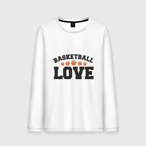 Мужской лонгслив Love - Basketball / Белый – фото 1