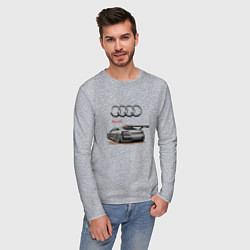 Лонгслив хлопковый мужской Audi Racing team, цвет: меланж — фото 2