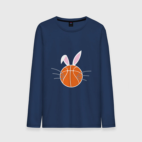 Мужской лонгслив Basketball Bunny / Тёмно-синий – фото 1