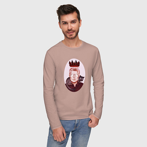 Мужской лонгслив Король ужасов СТИВЕН КИНГ / Пыльно-розовый – фото 3