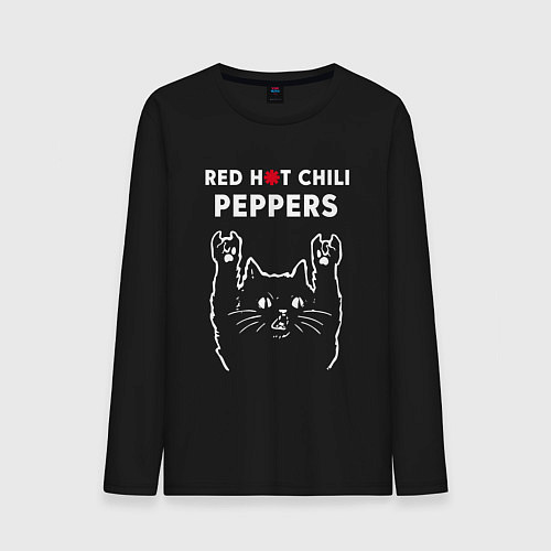 Мужской лонгслив Red Hot Chili Peppers Рок кот / Черный – фото 1