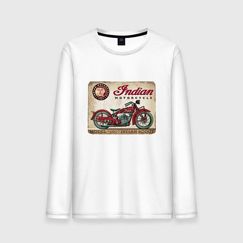 Мужской лонгслив Indian motorcycle 1901 / Белый – фото 1