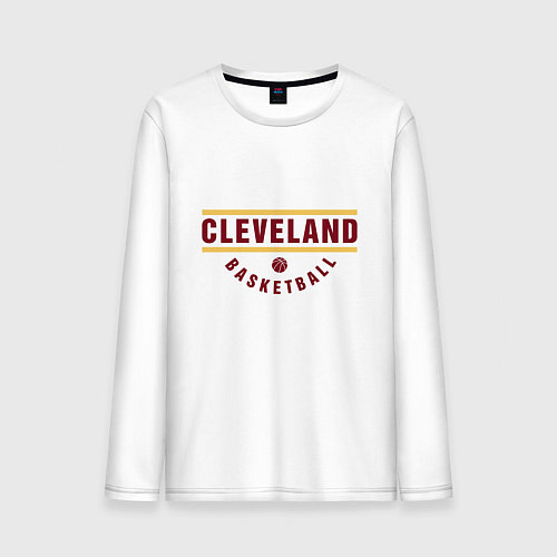 Мужской лонгслив Cleveland - Basketball / Белый – фото 1