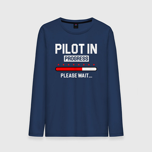 Мужской лонгслив Pilot In Progress / Тёмно-синий – фото 1