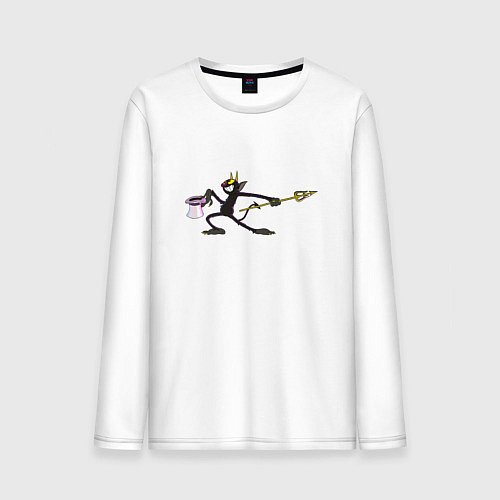 Мужской лонгслив Босс чернильного ада / Белый – фото 1