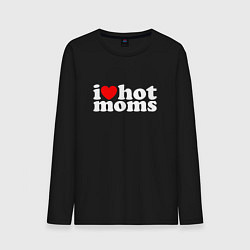 Лонгслив хлопковый мужской I LOVE HOT MOMS, цвет: черный