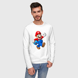 Лонгслив хлопковый мужской Super Mario Hero!, цвет: белый — фото 2