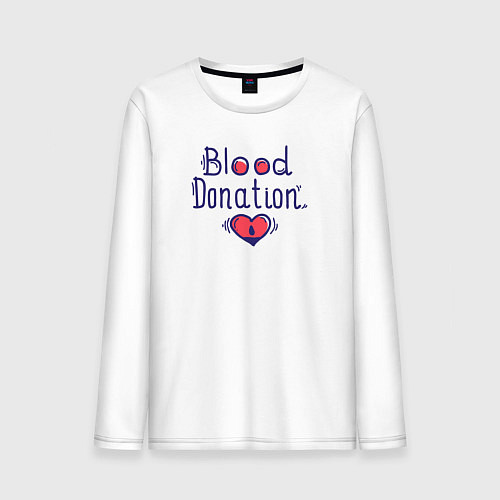 Мужской лонгслив Blood Donation / Белый – фото 1
