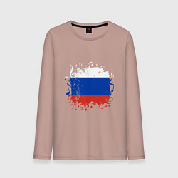 Лонгслив хлопковый мужской Music - Russia, цвет: пыльно-розовый
