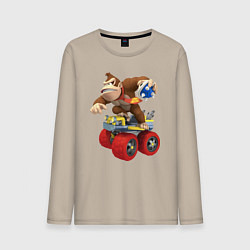 Лонгслив хлопковый мужской Donkey Kong Super Mario Nintendo, цвет: миндальный
