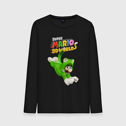 Мужской лонгслив Luigi cat Super Mario 3D World Nintendo