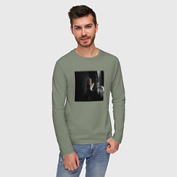Лонгслив хлопковый мужской ДЖИЗУС АЛЬБОМ БЕЗ НАЗВАНИЯ, цвет: авокадо — фото 2