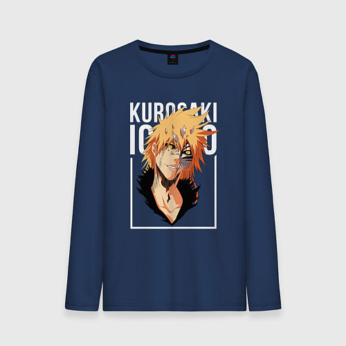 Мужской лонгслив Bleach - Ichigo / Тёмно-синий – фото 1