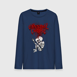 Лонгслив хлопковый мужской Cannibal Corpse skeleton, цвет: тёмно-синий