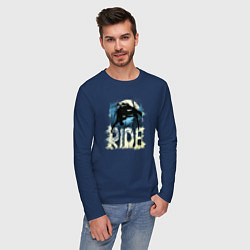 Лонгслив хлопковый мужской Ride Ski, цвет: тёмно-синий — фото 2
