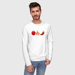 Лонгслив хлопковый мужской Emoji RHCP, цвет: белый — фото 2