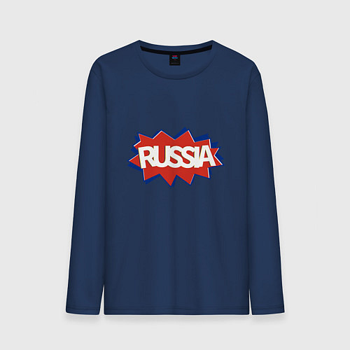 Мужской лонгслив Russian Boom / Тёмно-синий – фото 1