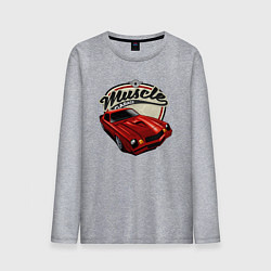 Лонгслив хлопковый мужской Muscle Красная классика авто, цвет: меланж