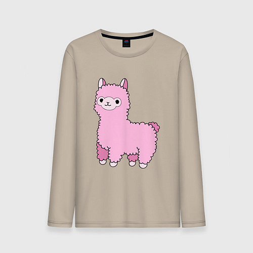 Мужской лонгслив Lama для девочек / Миндальный – фото 1