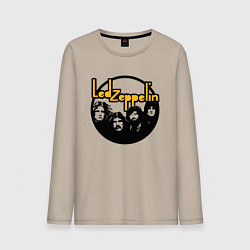 Лонгслив хлопковый мужской Led Zeppelin Лед Зеппелин, цвет: миндальный