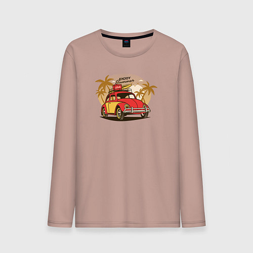 Мужской лонгслив Enjoy Summer car / Пыльно-розовый – фото 1