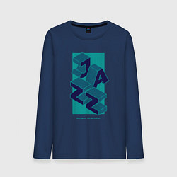 Лонгслив хлопковый мужской Jazz - best when you improvise, цвет: тёмно-синий