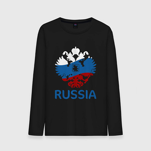 Мужской лонгслив Russia / Черный – фото 1