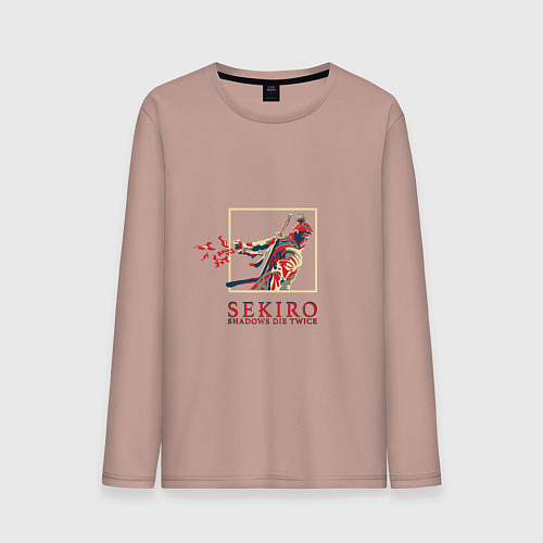 Мужской лонгслив Sekiro Однорукий волк / Пыльно-розовый – фото 1