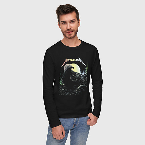 Мужской лонгслив Metallica Raven & Skull / Черный – фото 3