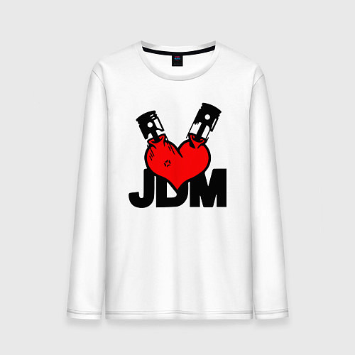 Мужской лонгслив JDM Heart Piston Japan / Белый – фото 1