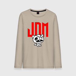 Лонгслив хлопковый мужской JDM Kitten-Zombie Japan, цвет: миндальный