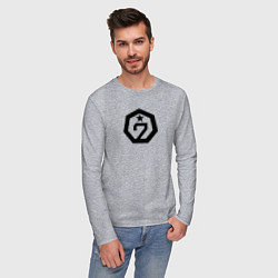 Лонгслив хлопковый мужской Got7 mark, цвет: меланж — фото 2