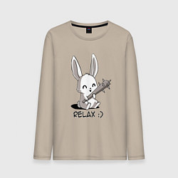 Мужской лонгслив Милый зайчик с дубинкой
