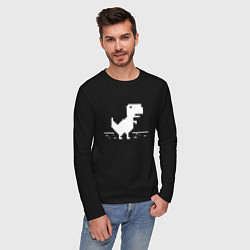 Лонгслив хлопковый мужской Chrome t-rex, цвет: черный — фото 2